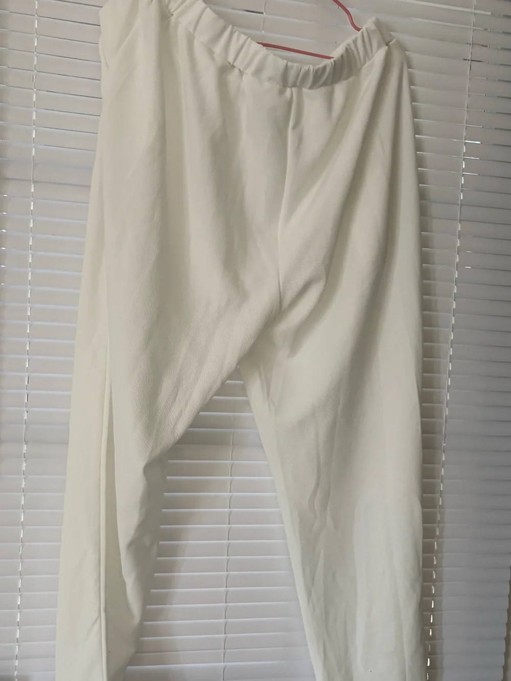 Men's White Elastic Waist Pants